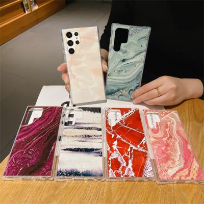 China Stone Shockproof Marble Design Texture Protective Shockproof Cover For Samsung S22 Series Phone Case for sale