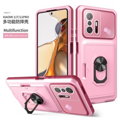 China Full Body Protective Shockproof Kickstand Card Holder Shockproof Case For Xiaomi 11T/11T Pro Mobile Phone Covers for sale