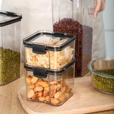 China Freshness Keeping Wholesale Airtight Food Storage Container Set Clear Food Storage Plastic Kitchen Storage Box for sale