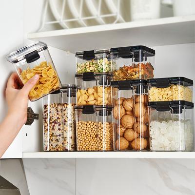 China 2022 Hot Selling Freshness Preservation Food Airtight Storage Container Set Dry Food Storage Kitchen Plastic Food Box for sale