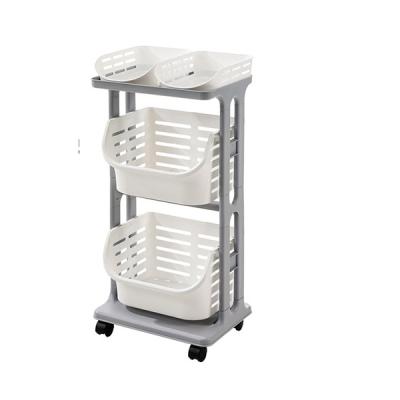 China Large Capacity Sustainable Widely Used Revolving Bathroom Storage Basket Movable Detachable Laundry Basket for sale