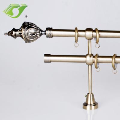 China Classic Aluminum Country Finial Curtain Rod Curtain Bracket 2 Inch Curtain Rods for sale