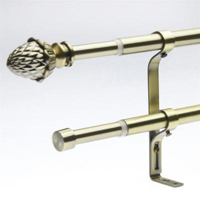 China New Designs Country Style Pattern 16mm High End Aluminum Metal Curtain Rods for sale