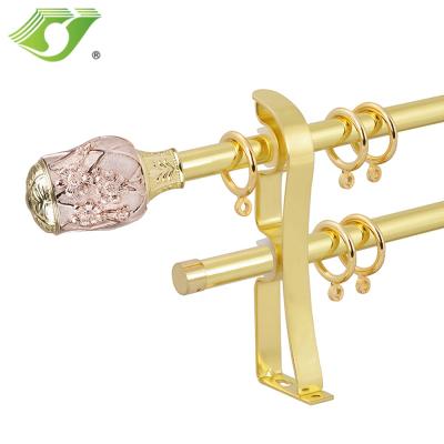 China Stardeco modern flower resin finials metal curtain rods set wholesale zu verkaufen