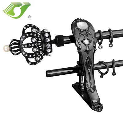 Cina 28mm Double Curtain Rod New Shaped Modern Iron Curtain Bracket For Africa Market in vendita