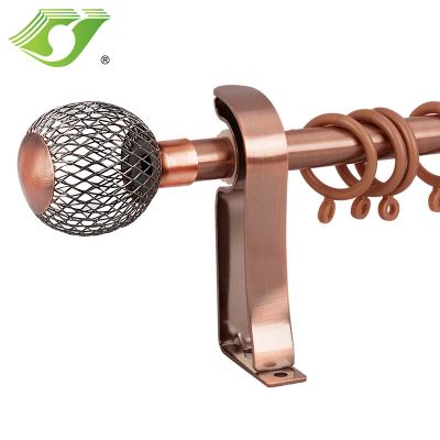 Cina Wholesale Country JNS Style Simple And Convenient Tension Curtain Rods Set With Round Bezel And Curtain Accessories in vendita