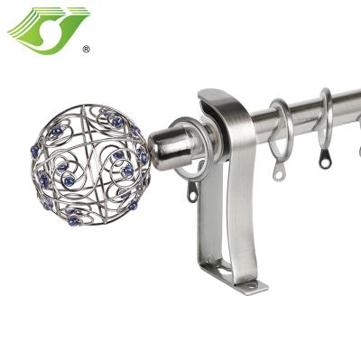 Cina Stardeco Modern Aluminum Metal Iron Luxury Curtain Rod Set Includes Finials Rings Brackets And Fittings Set Standard Easy Install in vendita