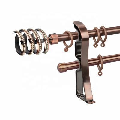 China Minimalist Home Decoration Single Curtain Pole Double Set Metal Curtain Rods for sale