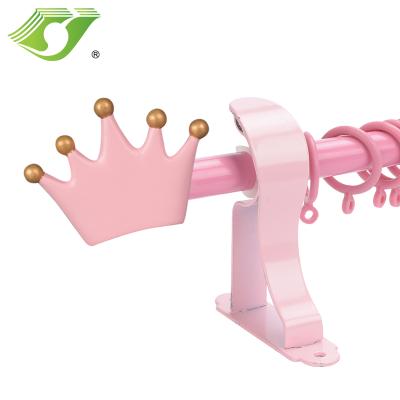 China Cute Country Curtain Rod Fittings /Resin Finial Kids Curtain Rod D0077 for sale