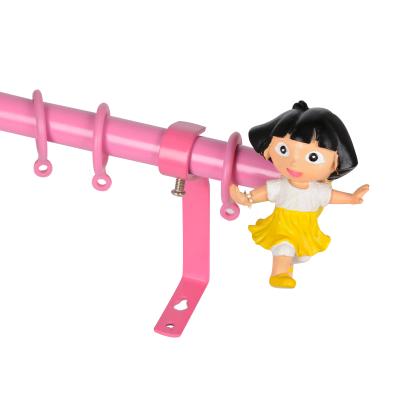 China Country Stardeco Kids Bedroom Iron Metal Bracket Resin Curtain Finials Curtain Poles Tracks Curtain Rod Set Accessories Free Sample for sale