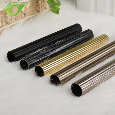 China Stardeco Country Home Decor Stripe Iron Curtain Expandable Pipe Metal Pole for sale