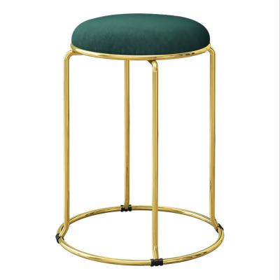 China Modern Thick Solid Reinforced Simple Modern Household Round Bar Dining Table Stools Iron Leg for sale