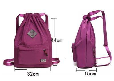 China Rose Nylon Rucksack Ziehseile Seidenbildschirm Druck Cinch Sack zu verkaufen