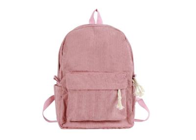 China Mochila personalizada de algodón 100% rosa beige de corduroy en venta