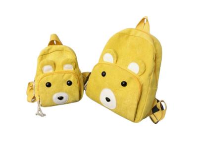 China Bolsa de Bolsa 100% de algodón Corduroy Mochila escolar pequeña para chicas adolescentes Bolsas de libros en venta