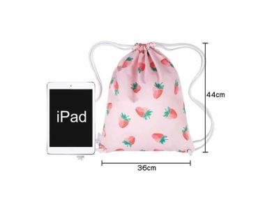 China Customized Adjustable Strap Cotton Drawstring Backpack Unisex Pink Bag for sale