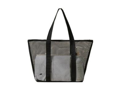 Cina Wholesale Customized Eco Friendly RPET Mesh Tote Bag In Black And Green in vendita