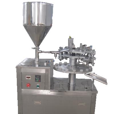 China Chemical automatic cup filling and sealing machine, yogurt cup sealing machine, water cup filling sealing machine for sale