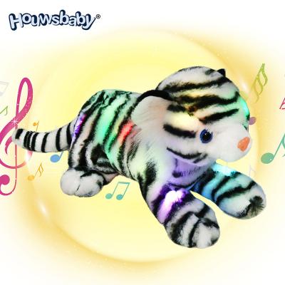 China Plush Bengal Tiger Stuffed Animal Floppy LED Light Up White Tiger Toy Night Lights Glow Pillow Plush Birthday Gifts for Kids Music for sale