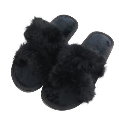 China Fashion Trend Komyufa Faux Fur Furry Home Slippers For Girls Girls Indoor Outdoors Comfortable Anti-skid Open Toe Women Slippers for sale