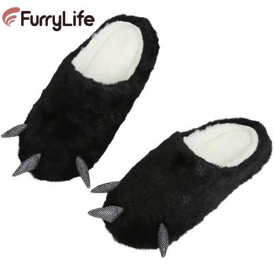 China Fashion Trend FurryLife Women's Horns Fur Non-slip Animal Soft Plush Slippers Lodging Fuzzy Shoes For Indoor Winter for sale