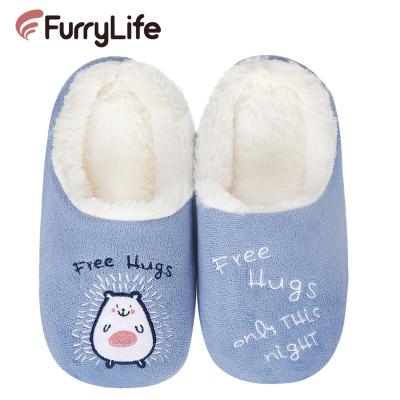 China Fashion Trend FurryLife Women's Faux Fur Hamster Slippers Plush Soft Heels Fuzzy Shoes Non-slip For Indoor Winter for sale