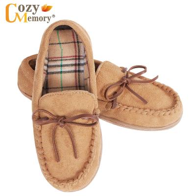 China Fashion Trend Comfortable Memory Loafer Slippers For Women Memory Foam Bedroom Shoes Rubber Sole Indoor Outdoor Cozy Loafer for sale