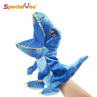 China Stuffed Plush Dinosaur Hand Puppets with Working Mouth for Imaginative Play T-rex Stuffed Toy for Toddler Kids on Christmas for sale