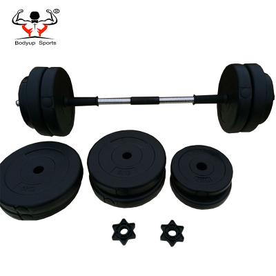 China Wholesale Home Fitness Plastic Coated Vinyl Cement Concrete Adjustable Dumbbell Set for sale