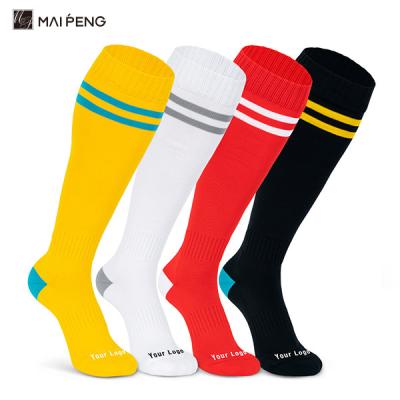 China Knee High Mens Grip Football Socks Anti Slip Compression Soccer Socks Custom Logo for sale