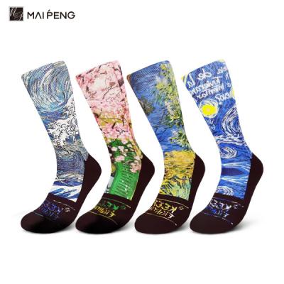 China Blank Polyester Sublimation Printed Socks Digital Printed Socks Custom for sale