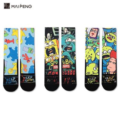 China Cartoon Character Sublimation Sport Socks Custom Digital Printed Socks for sale