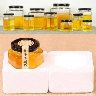 China Wholesale Heatable All Size Food Storage Glass Airtight Empty Containers Round Square Hexagon Shape Honey Jar With Unique Gift Box for sale