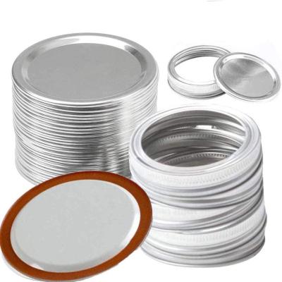 China Non Spill Bulk Factory Cheap Price Regular Gold Silver Canning Lids Separated Two Piece Mason Jar Canning Lids 70mm 86mm for sale