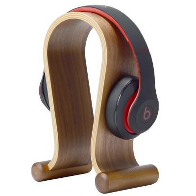 China For SAMDI Earphone Manufacture Wooden Earphone Display Earphone Holder Rack Gaming Headset Stand for sale