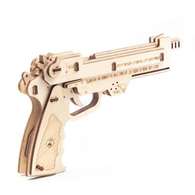 China 2021 New Product Ideas Speed ​​Training Ideas 3d Puzzle Toys Wooden Rubber Band Gun for sale