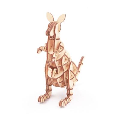 China DIY Toy STEM Australia Souvenir Gift Kangaroo 3d Jigsaw Puzzle Animal Wooden Sensory Toys for sale