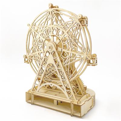 China Playing Wooden 3D Puzzles For Adults Building Crafts Toy Gift For Adult And Teens - Ferris Wheel for sale