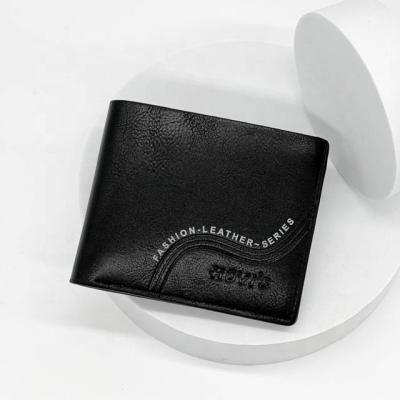 China 2022 Hot Selling Fashion Men's Small Wallet Card Holder Cheap Money Clip Coin Pocket PU Leather Casual Stylish Wallet for sale