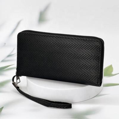 China Fashion New Arrival Wallet Leather Zipper Around Phone Clutch Travel Purse Wristband Large Grab Card Holder Men Pinch With Zipper Pocket for sale