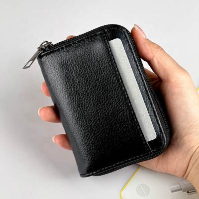 China Normcore/Latest Minimalist Multi Card Holder With Zipper Men PU Leather Zipper Wallet Money Clip Factory Wholesale China High Quality for sale