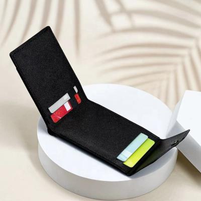 China Hot Selling Normcore/Minimalist 2022 Fashion Credit Card Holders PU Silver Casual Small High Quality Leather Clip Multi Business Card Holder Wallet for sale