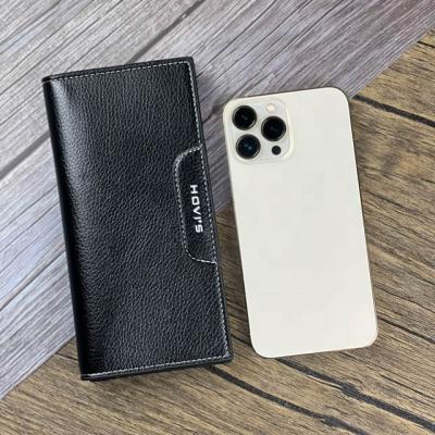 China Hot Selling PU Leather Long Wallet Minimalist 2022 Business Men Multi Card Purse Cheap Phone Bags Factory Wholesaler for sale