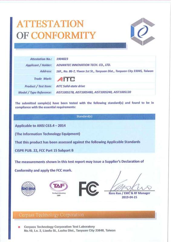 FCC - ADVANTEC INNOVATION TECHNOLOGY CO., LTD.