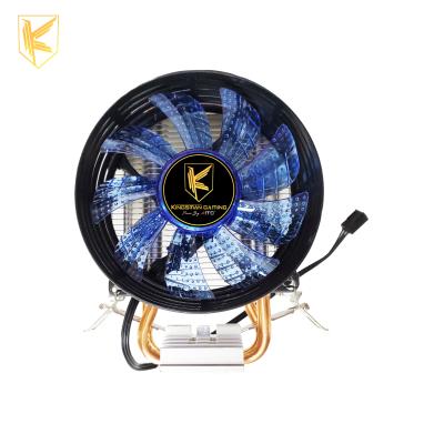 China Computer Case CPU Cooler With 2 Coopers Heatpipes Blue Led Lightweight And Aluminum Heatsink for sale