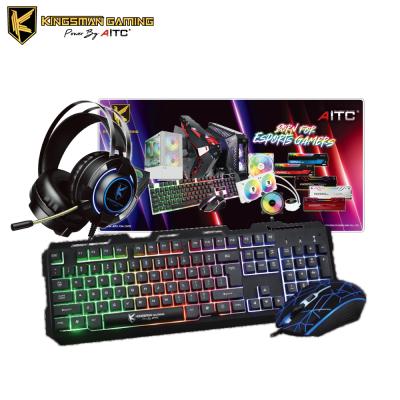 China For Desktop Gaming Mouse Keyboard Cable Headset 4 In 1 Pack With RGB LED Color for sale