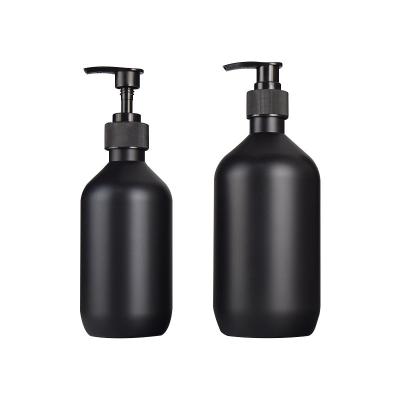 China Matte Black Plastic Shampoo Pump-Flasche HAUSTIER Runde 300ml 500ml zu verkaufen