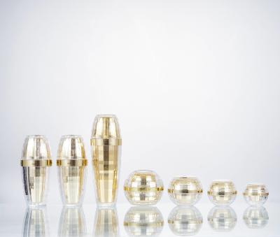 Cina Confezione cosmetica di lusso personalizzata Oro acrilico 15g 30g 50g 80ml 100ml Barattolo per crema viso e bottiglia per lozione in vendita