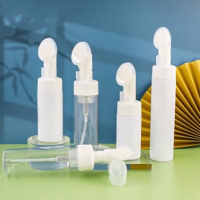 China 100ml 120ml PET Refillable Plastic Pump Bottle Plastic Empty Foam Brush Mousse for sale