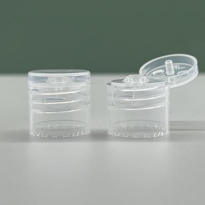 China 20 mm 20/415 Kappe und Deckel Kunststoff Transparent Flip Top Schraubkappe für Flasche zu verkaufen